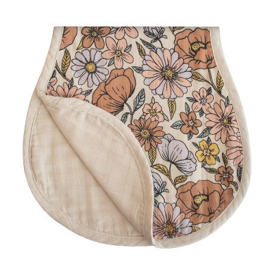 Organic Cotton Muslin Burp Cloth 2-Pack Retro Flowers/Fog One Size | Target