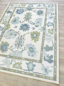 Green Oushak Rug, Vintage Turkish Eclectic Floral Pastel Large Oversized Area Rugs for Living Roo... | Amazon (US)