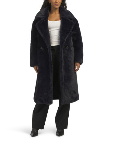 Luxe Faux Fur Walker Coat | TJ Maxx