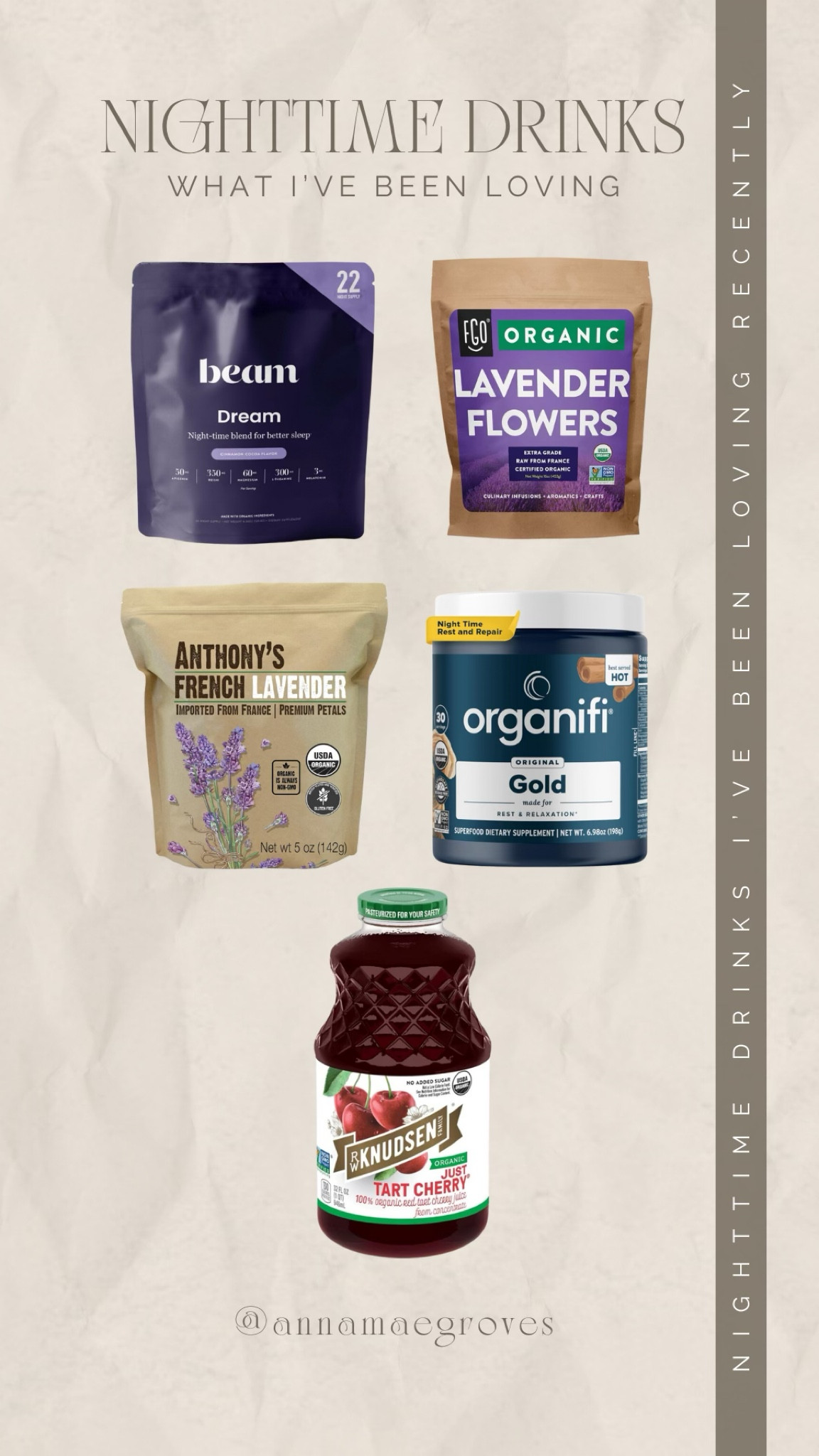 My latest nighttime drink hack! Organic lavender, tart cherry juice, organifi gold tea, or dream beam — this knocks me out! 😴😴

#LTKover40 #LTKMostLoved #LTKfindsunder50