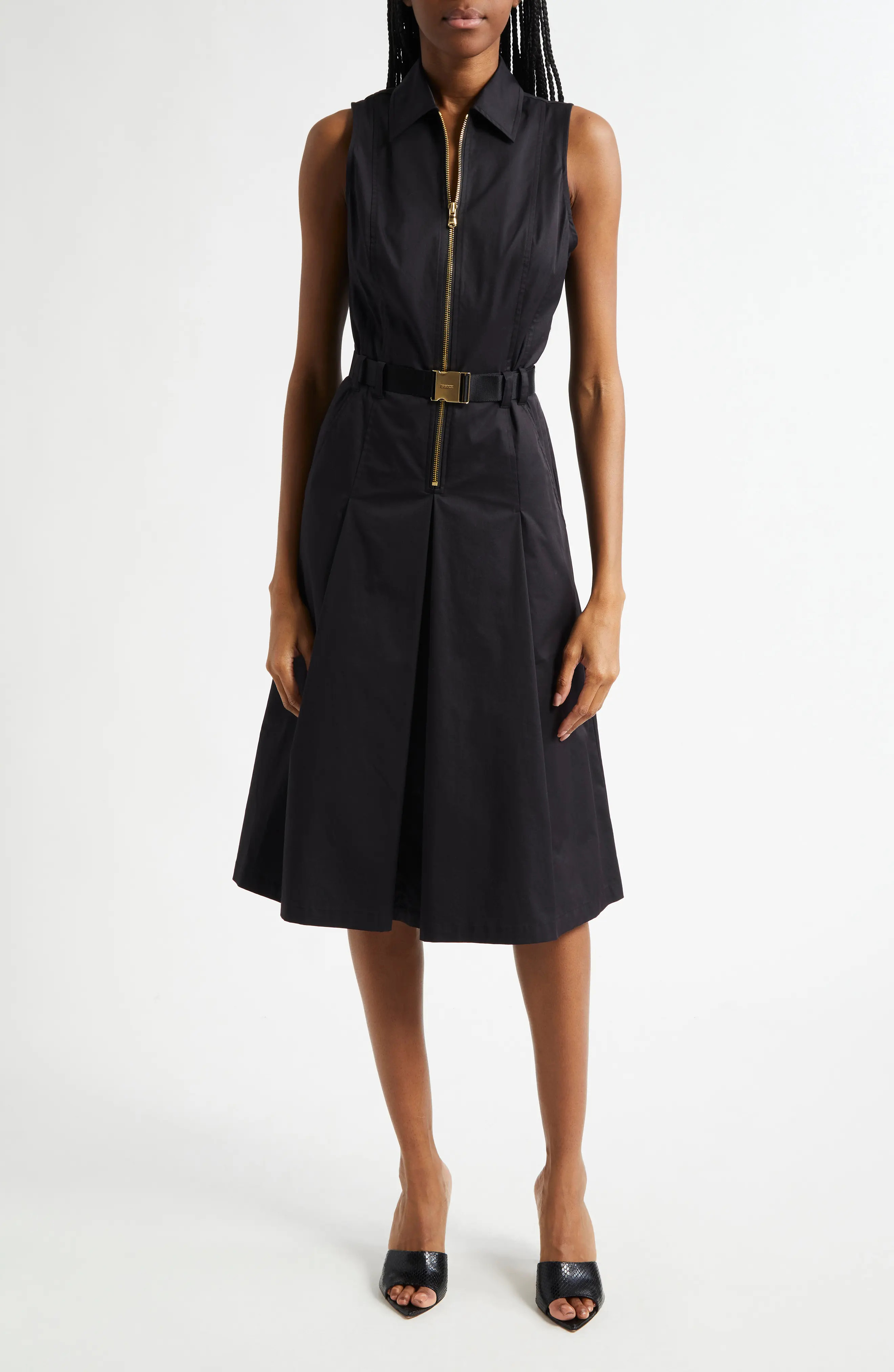 L'AGENCE Kylo Belted Shirtdress in Black at Nordstrom, Size 0 | Nordstrom