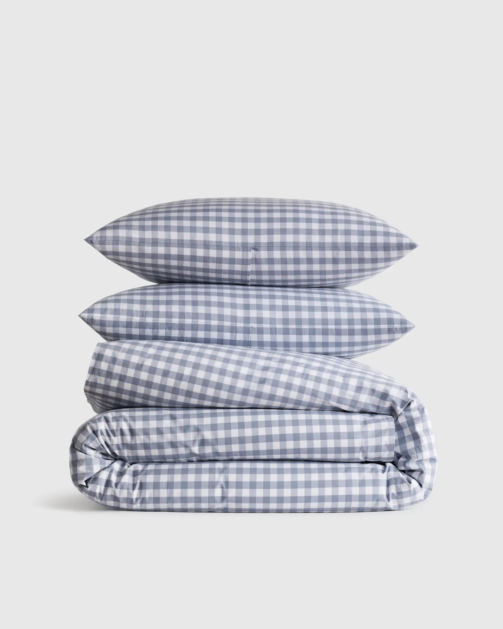 Organic Crisp Percale Gingham Duvet Cover Set | Quince