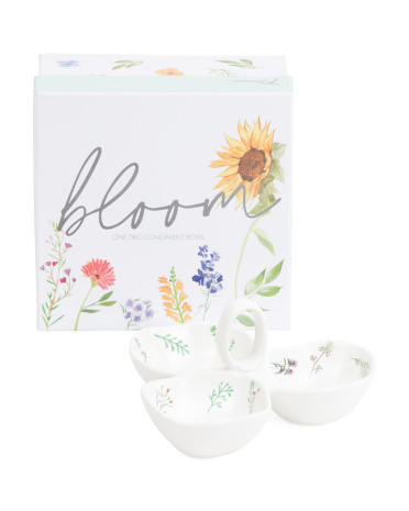 Porcelain Bloom Trio Dish With Gift Box | TJ Maxx
