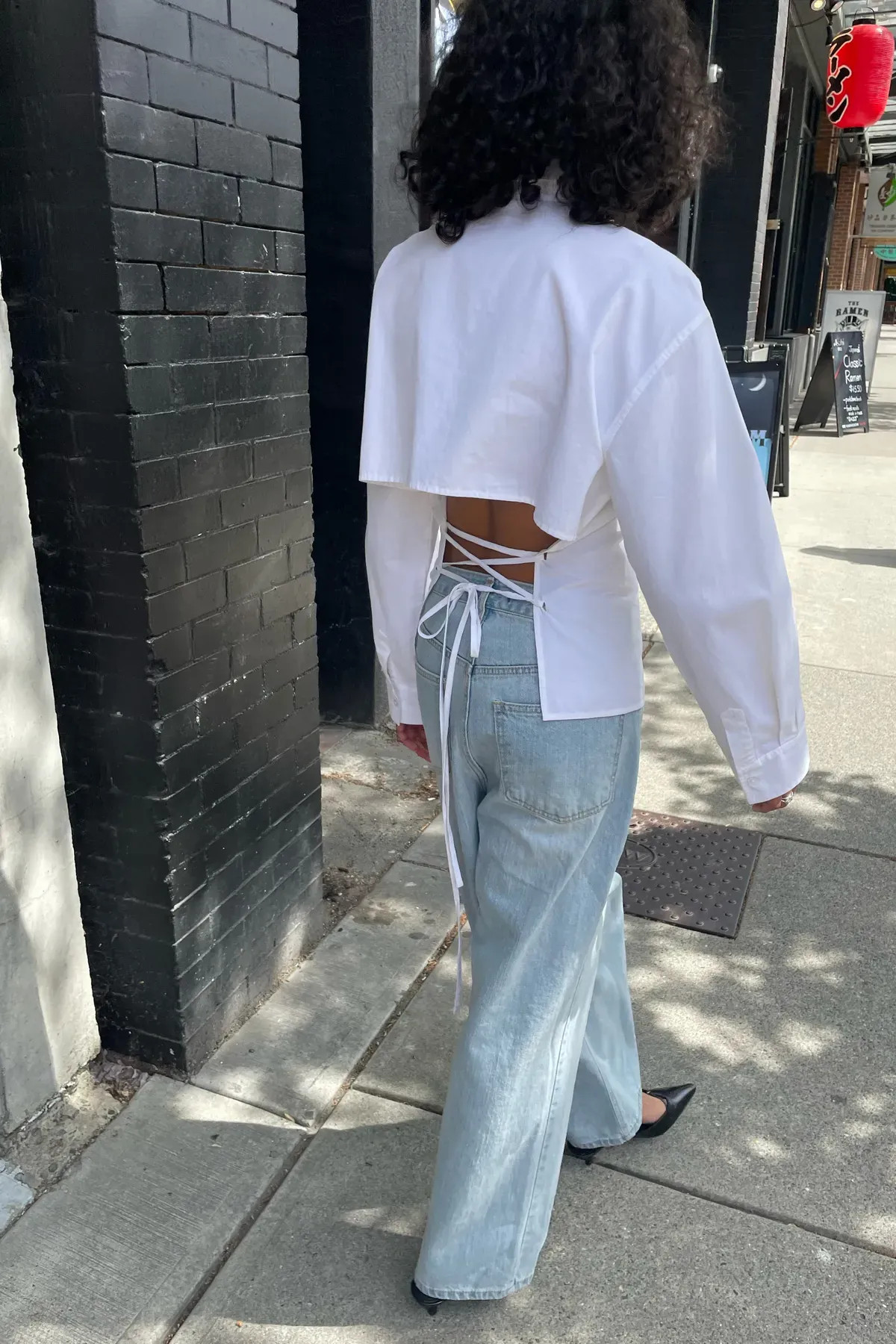 OPEN BACK SHIRT WITH TIES | OAK + FORT