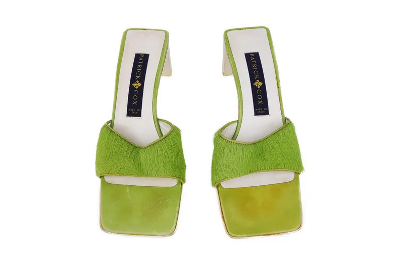 PATRICK COX Vintage Green Mules Leather Sandals Heel Size 38 1990s | Etsy (US)