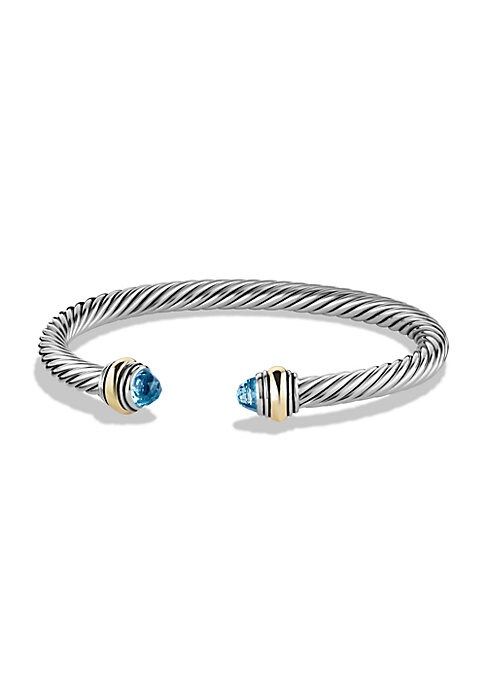 David Yurman Women's Cable Classics Bracelet With Gemstone & 14K Gold - Blue Topaz - Size Medium | Saks Fifth Avenue