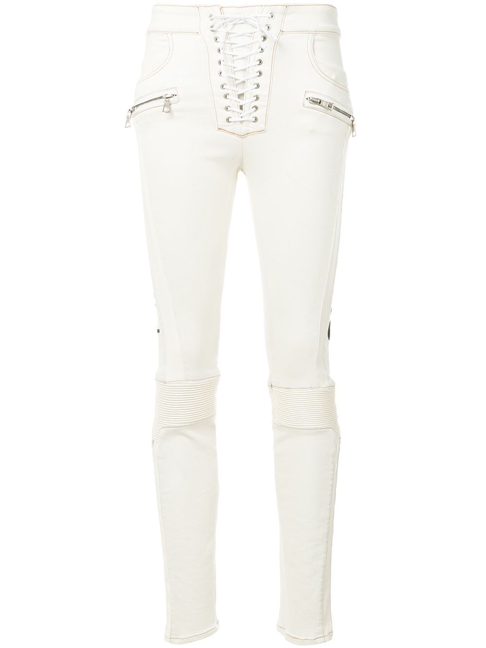 Unravel Project lace-up skinny jeans - White | FarFetch US