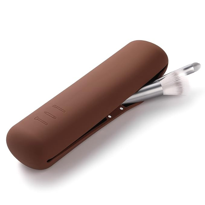 FERYES Large Travel Makeup Brush Holder, Magnetic Anti-fall Out Silicon Portable Cosmetic Face Br... | Amazon (US)