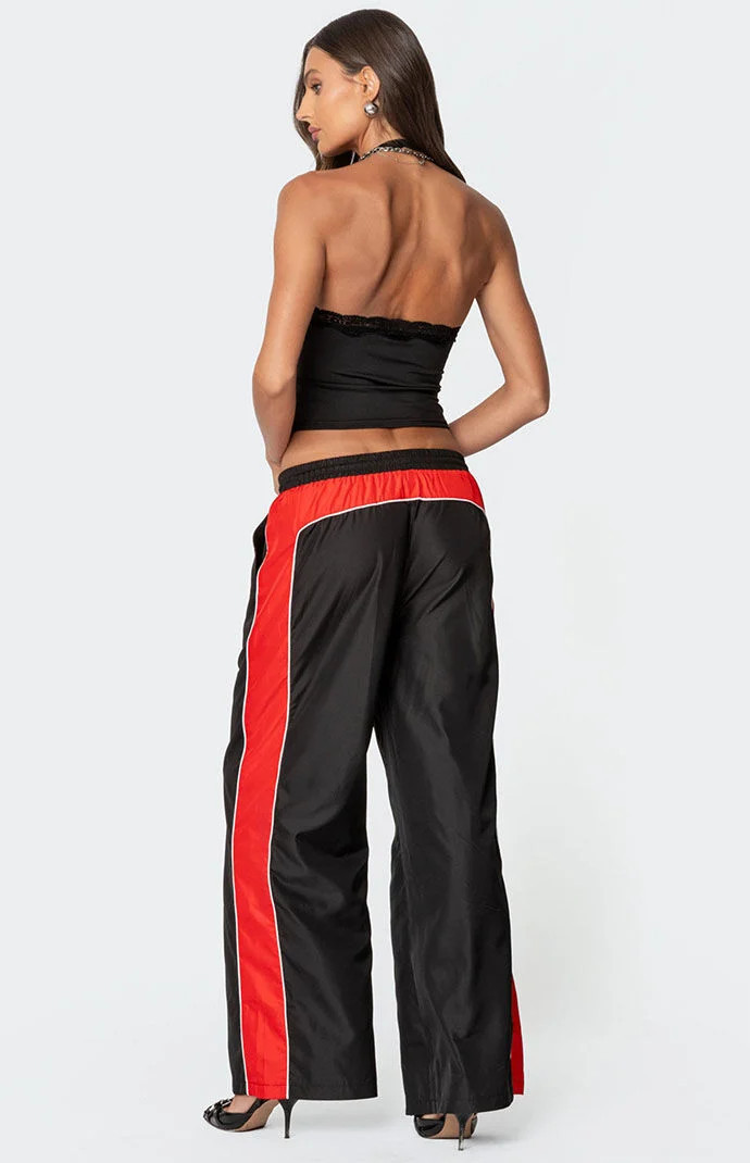 Edikted Women's Cameron Contrast Panel Track Pants in Black - Size XS | PacSun