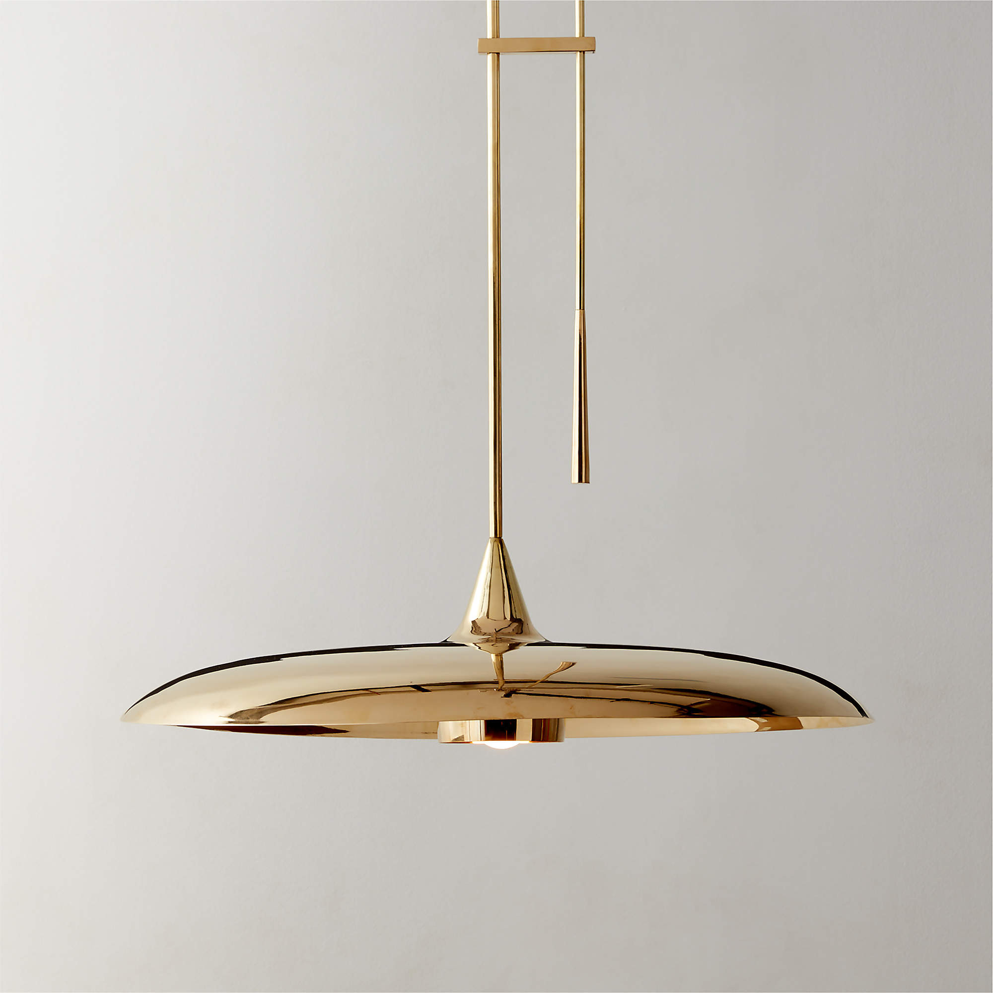 Brio Modern Polished Brass Pendant Light + Reviews | CB2 | CB2