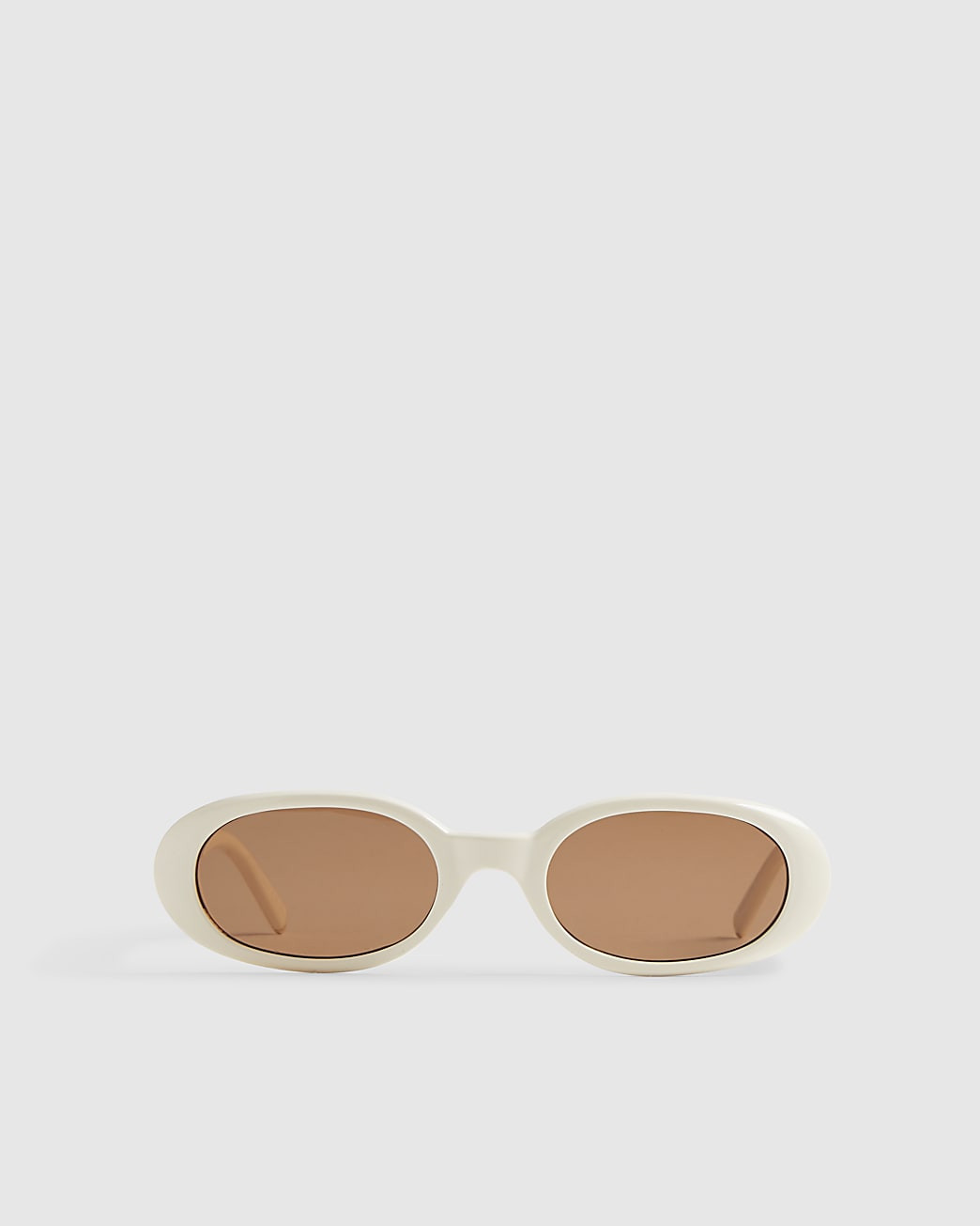 Cream Slim Oval Sunglasses | River Island UK & IE