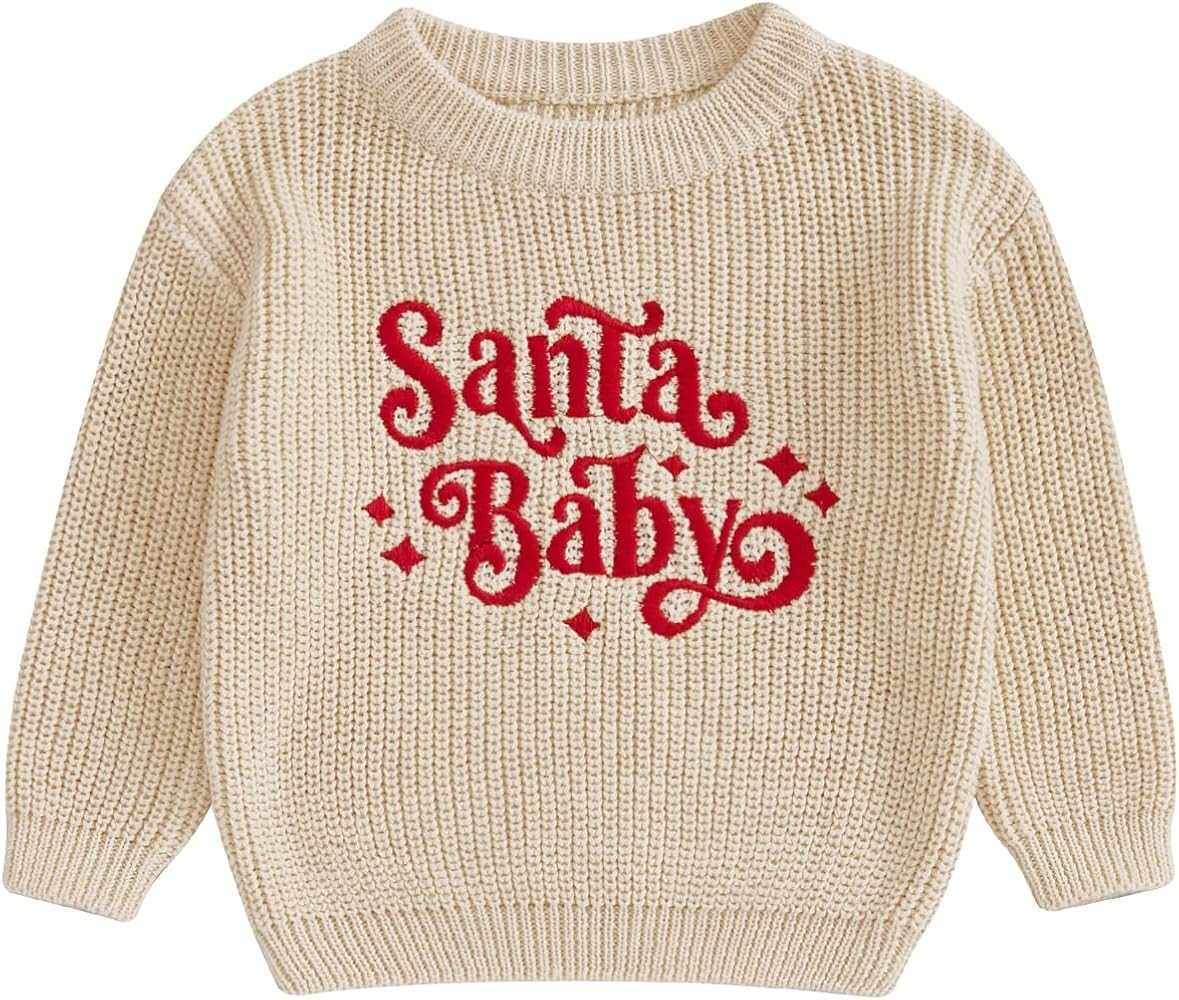Toddler Baby Boy Girl Christmas Outfit Knit Sweater Crewnck Sweatshirt Pullover Warm Top Infant F... | Amazon (US)