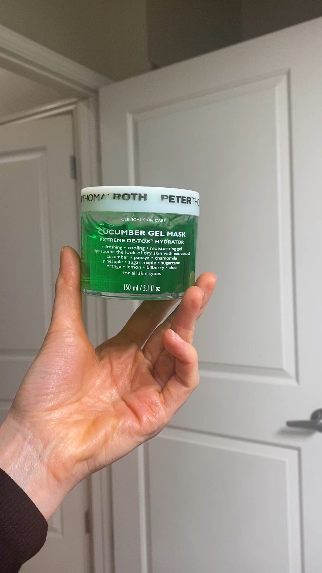 I have been using this Peter Thomas Roth Cucumber Mask for a few weeks. It is okay. I don’t know that it is doing much, but my face does feel hydrated and soft. It has a light citrus scent. #skincare 

#LTKfindsunder100 #LTKbeauty #LTKVideo