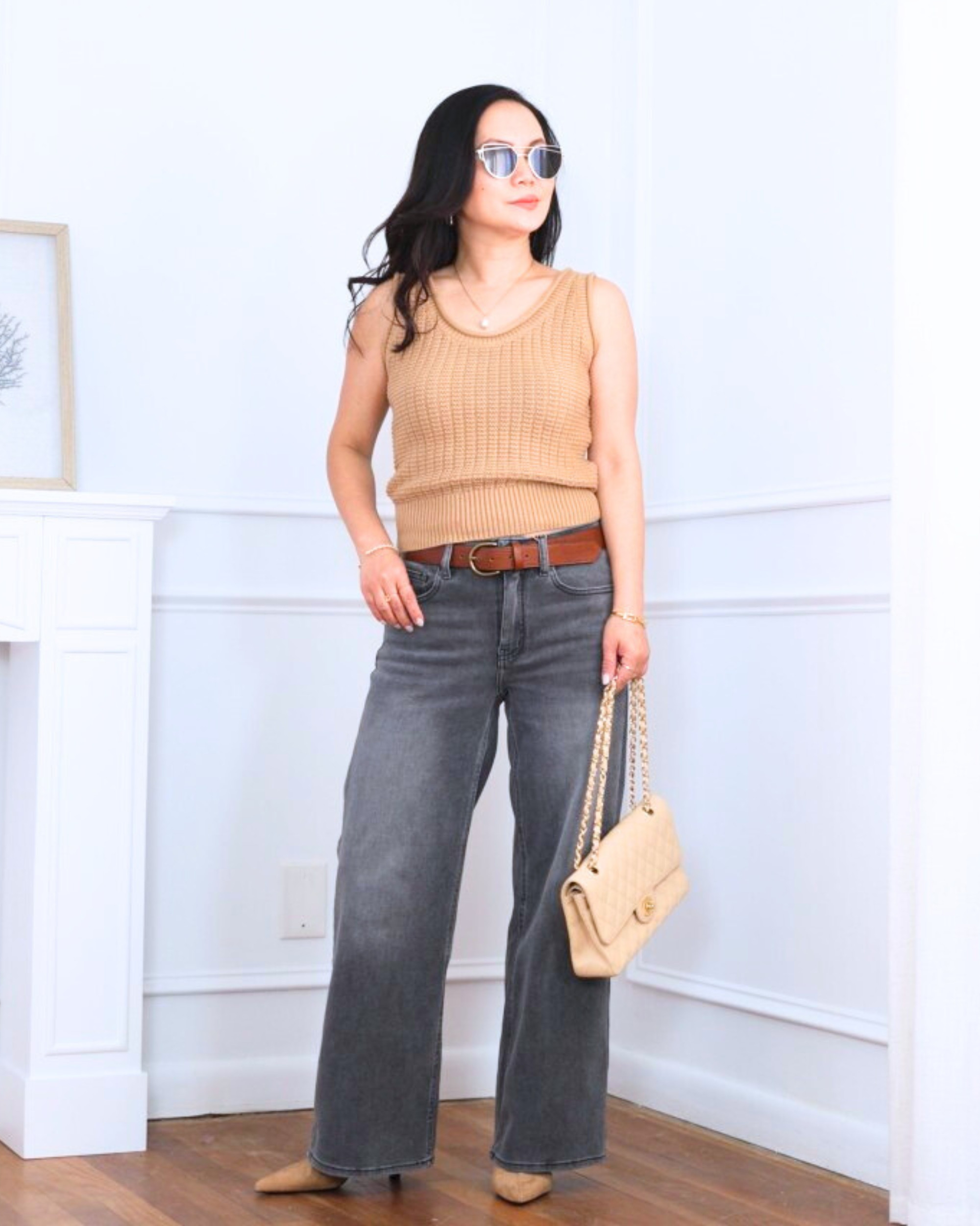 Simple and easy — a sweater tank and wide-leg jeans from Quince paired with H&M booties for an effortless, everyday look that still feels polished. I’m 5’2, wearing size XS.

#LTKPetite #LTKootd #LTKOver40