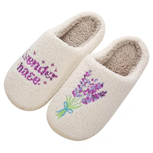 Meet Me at Midnight Slippers Lavender Haze Slippers Warm Fuzzy Slippers Cozy House Slippers for W... | Amazon (US)