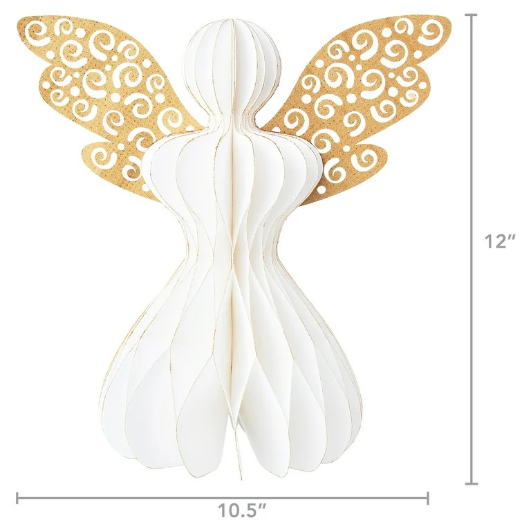 Paper Angels Christmas Tabletop Decorations, White, 2 Count, by Holiday Time | Walmart (US)