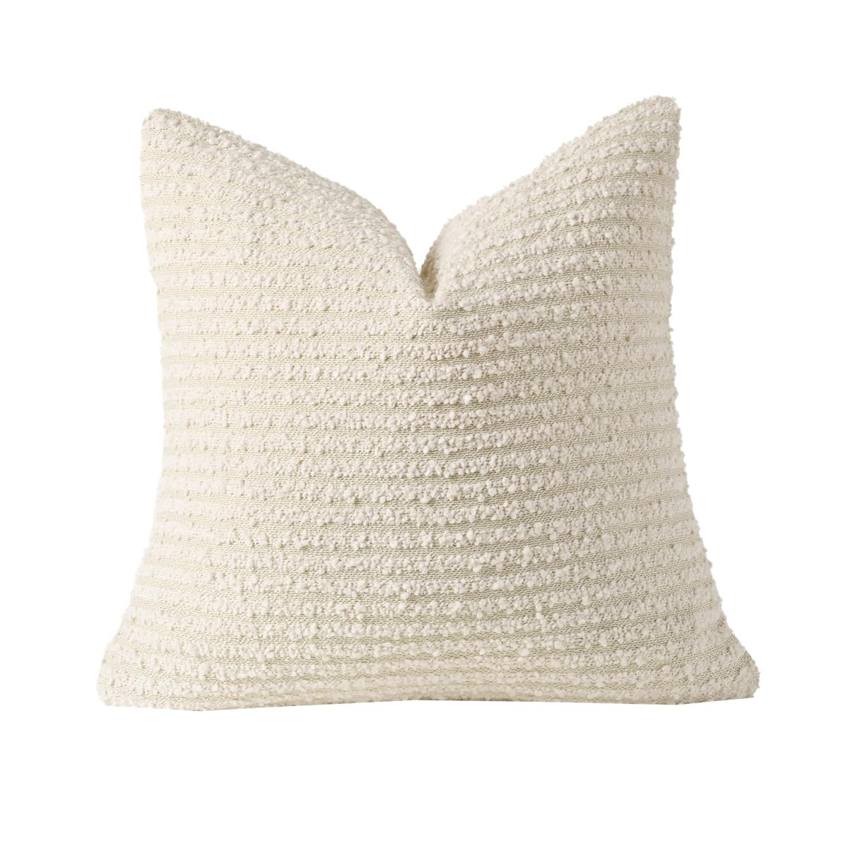 Sunkifover Textured Boucle Throw Pillow Covers 16x16 Inch Accent Striped Pillow Cases Cozy Decora... | Amazon (US)