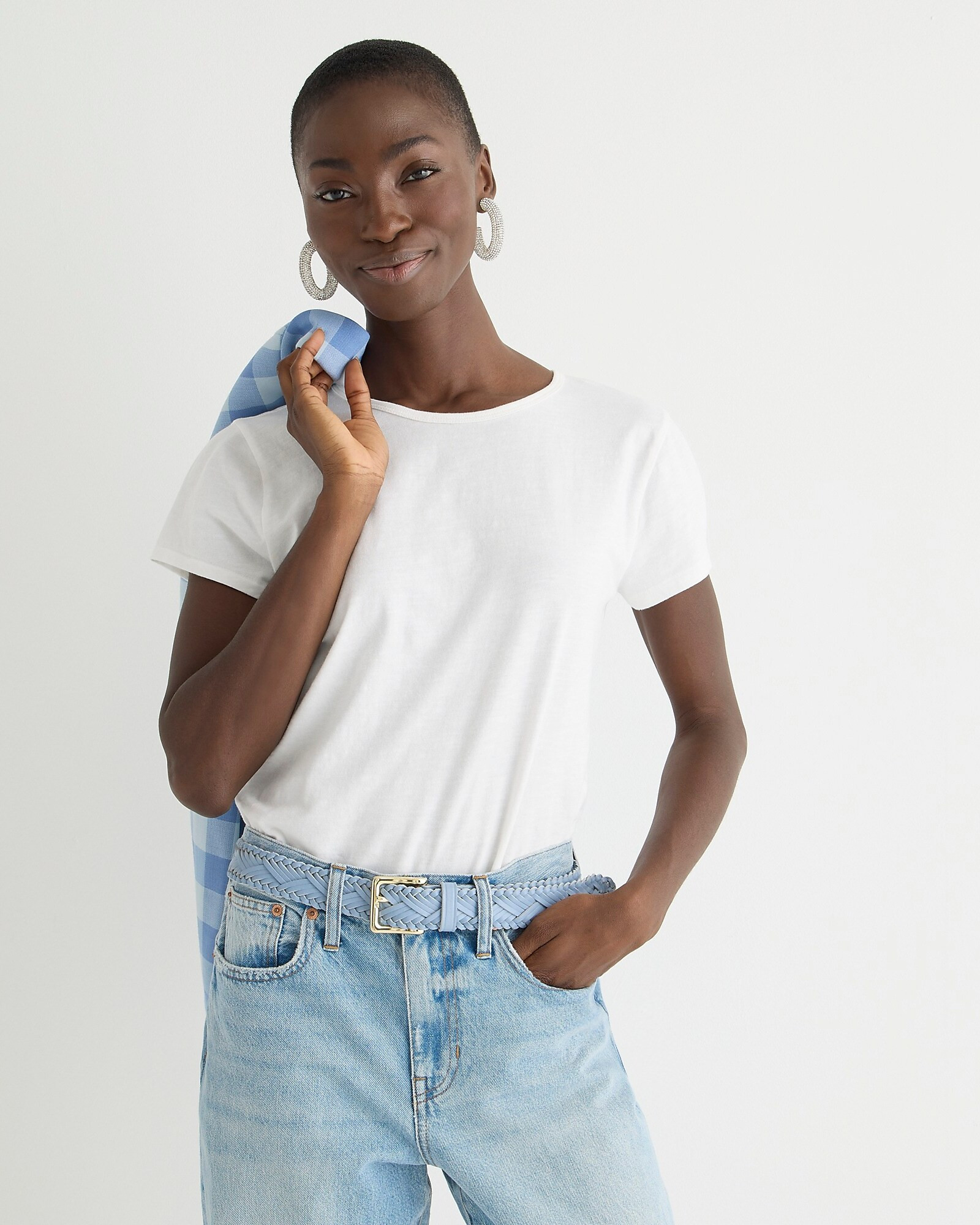 Slim-fit crewneck T-shirt in organic slub cotton | J. Crew US