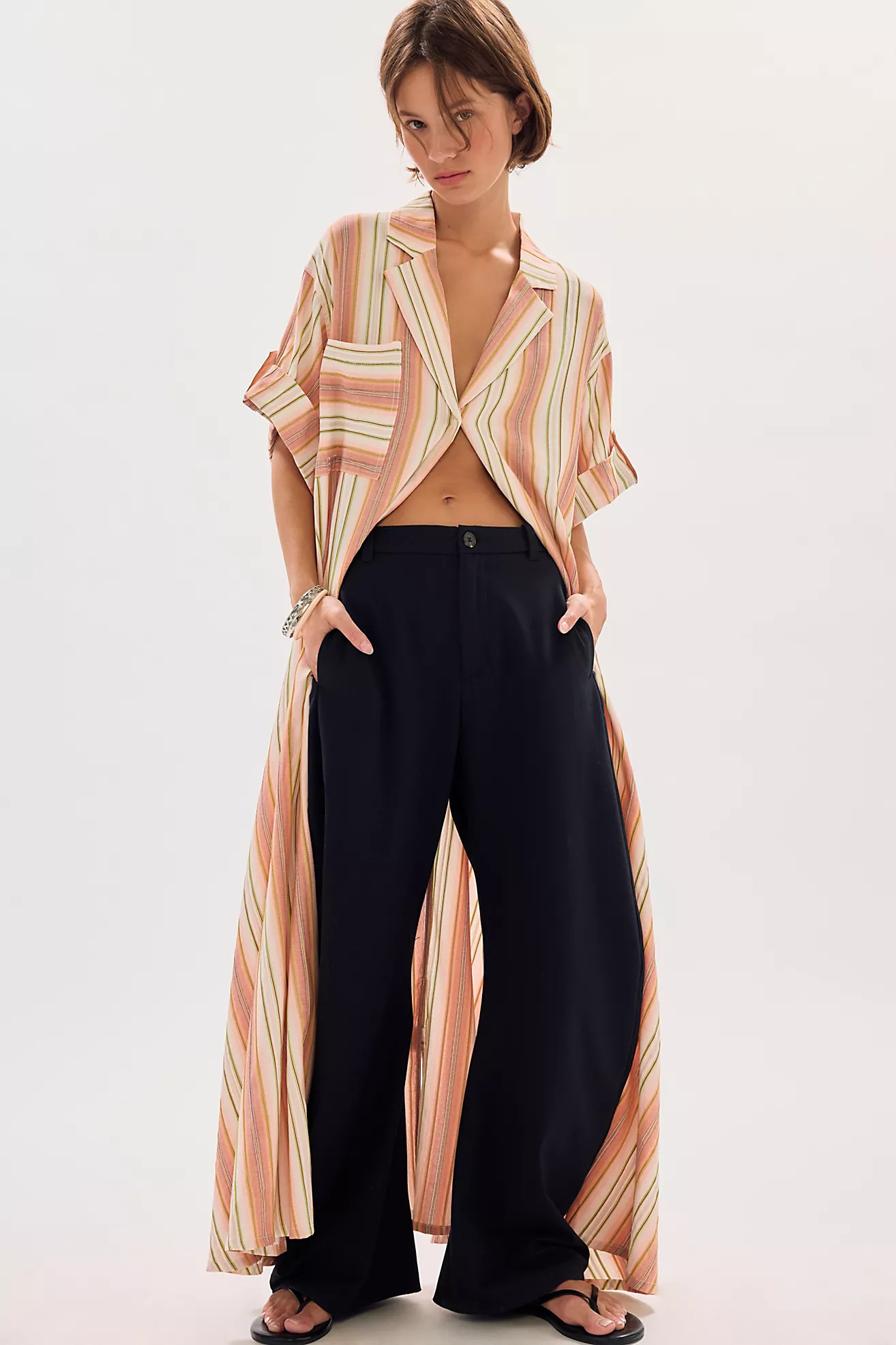 Bohemian Traders Striped Swing Maxi Shirtdress | Free People (Global - UK&FR Excluded)
