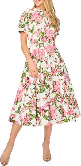 Violet Floral Cotton Midi Shirtdress | Nordstrom