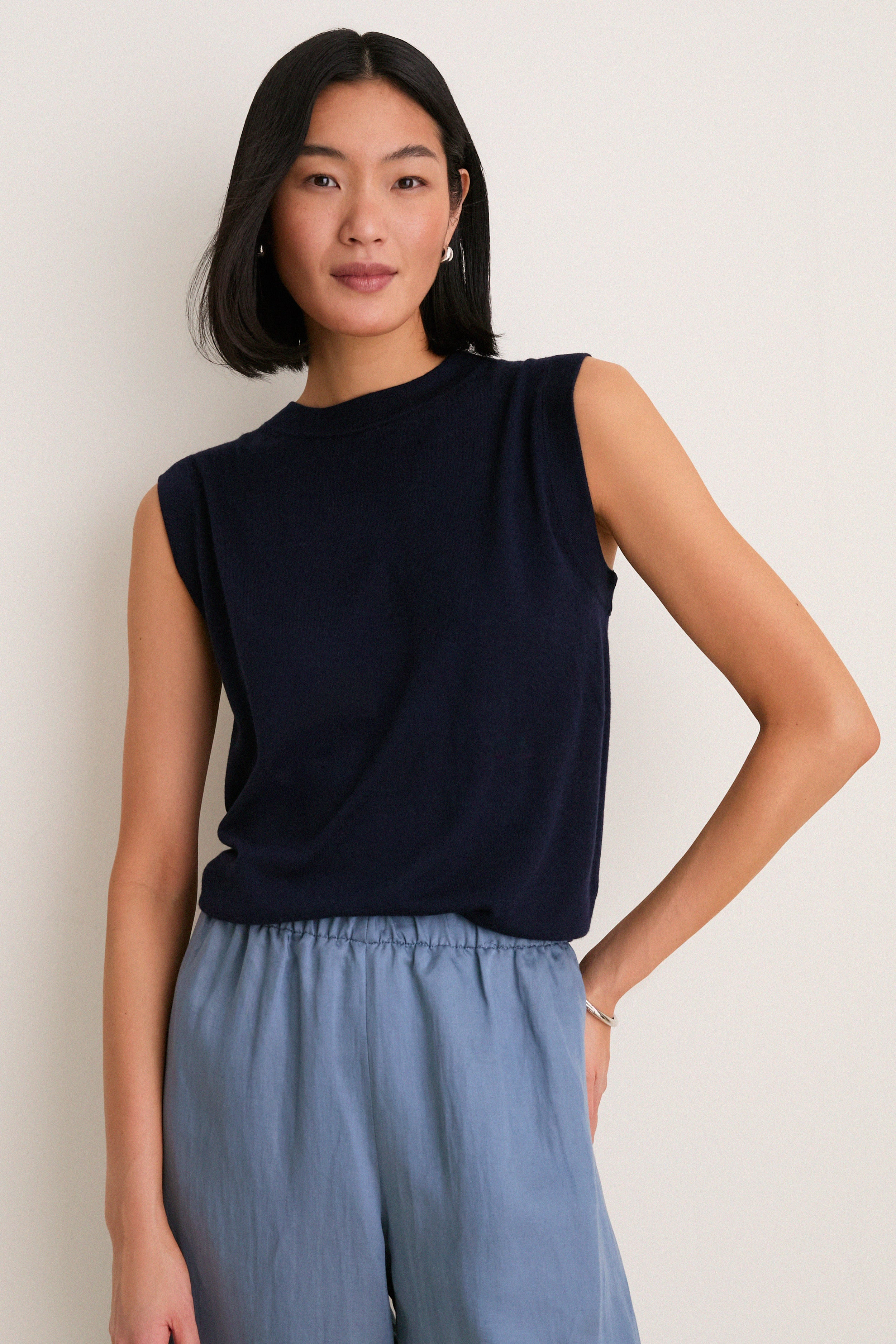 Pear Cashmere Silk Sleeveless Ava Shell | Tuckernuck (US)