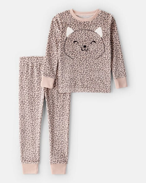 Carter's Toddler Girls Girl Leopard DreamPlush Long-Sleeve Snug Fit 2-Piece Pajamas - Brown 2T Brown | Carter's Inc