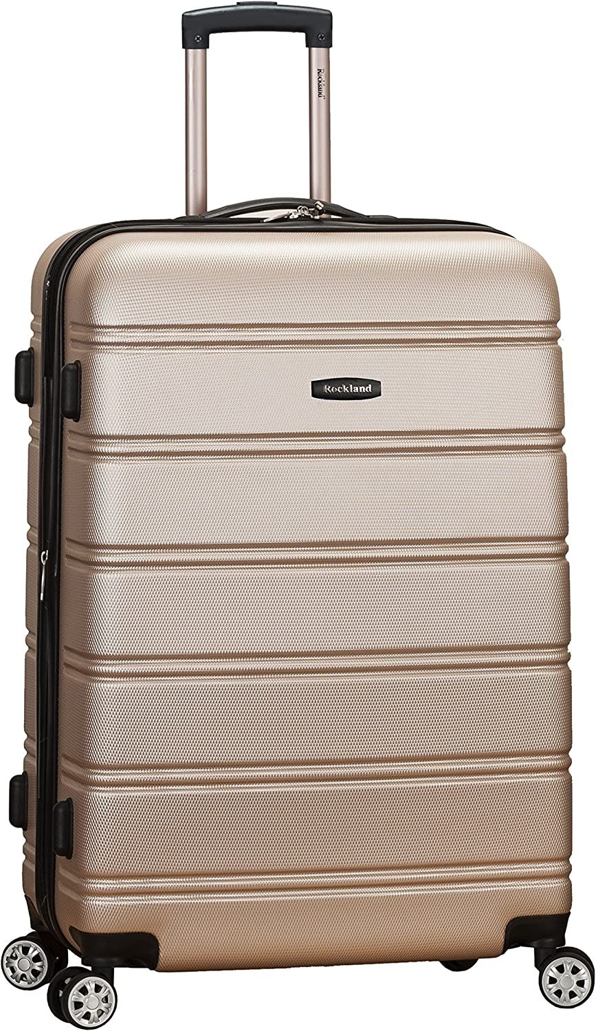 Rockland Melbourne Hardside Expandable Spinner Wheel Luggage, Champagne, Checked-Large 28-Inch | Amazon (US)