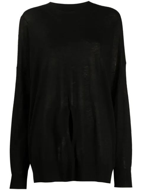 cashmere fine knit jumper with front slit | Farfetch (US)