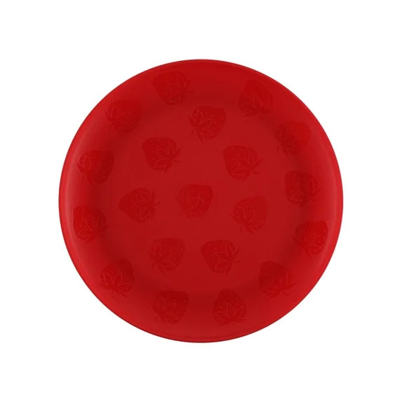Mainstays 10.5 Inch Round Plastic Etched Strawberry Plate, Red | Walmart (US)