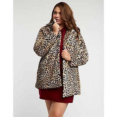 Plus Size Leopard Faux Fur Coat | Charlotte Russe