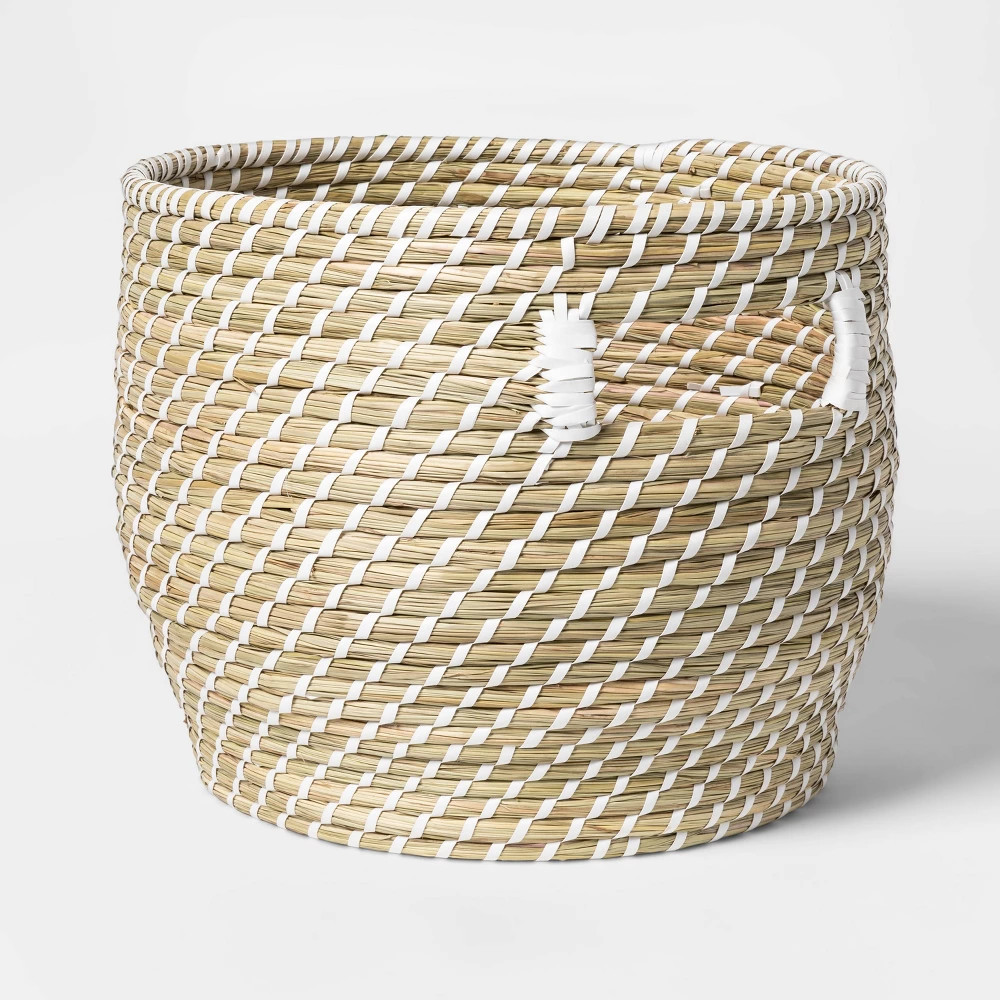 Large Coiled Straw Round Basket Natural - Opalhouse | Target