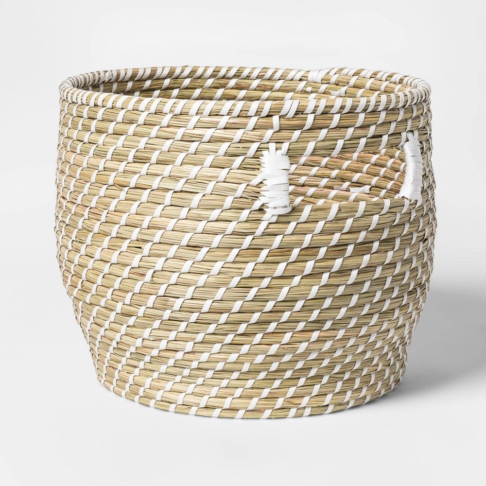 Large Coiled Straw Round Basket Natural - Opalhouse | Target