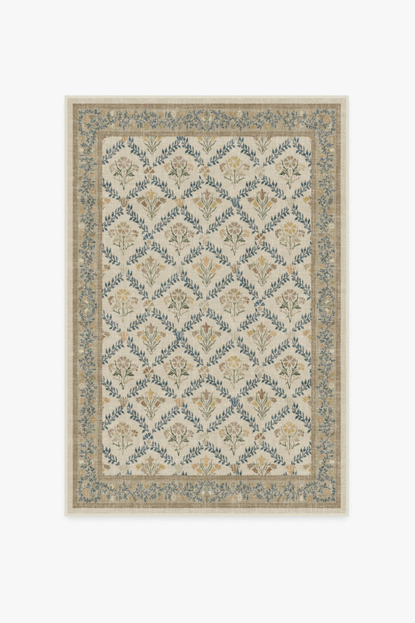 Morris & Co. Bellflowers Ivory & Gold Rug | Ruggable