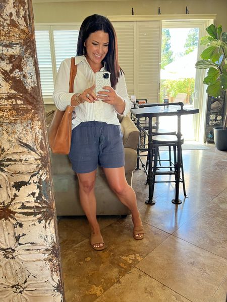 Day 2 of teacher in service meetings and classroom prep. Wore my favorite linen shorts and a classic white button up shirt.

#LTKunder50 #LTKstyletip #LTKSeasonal