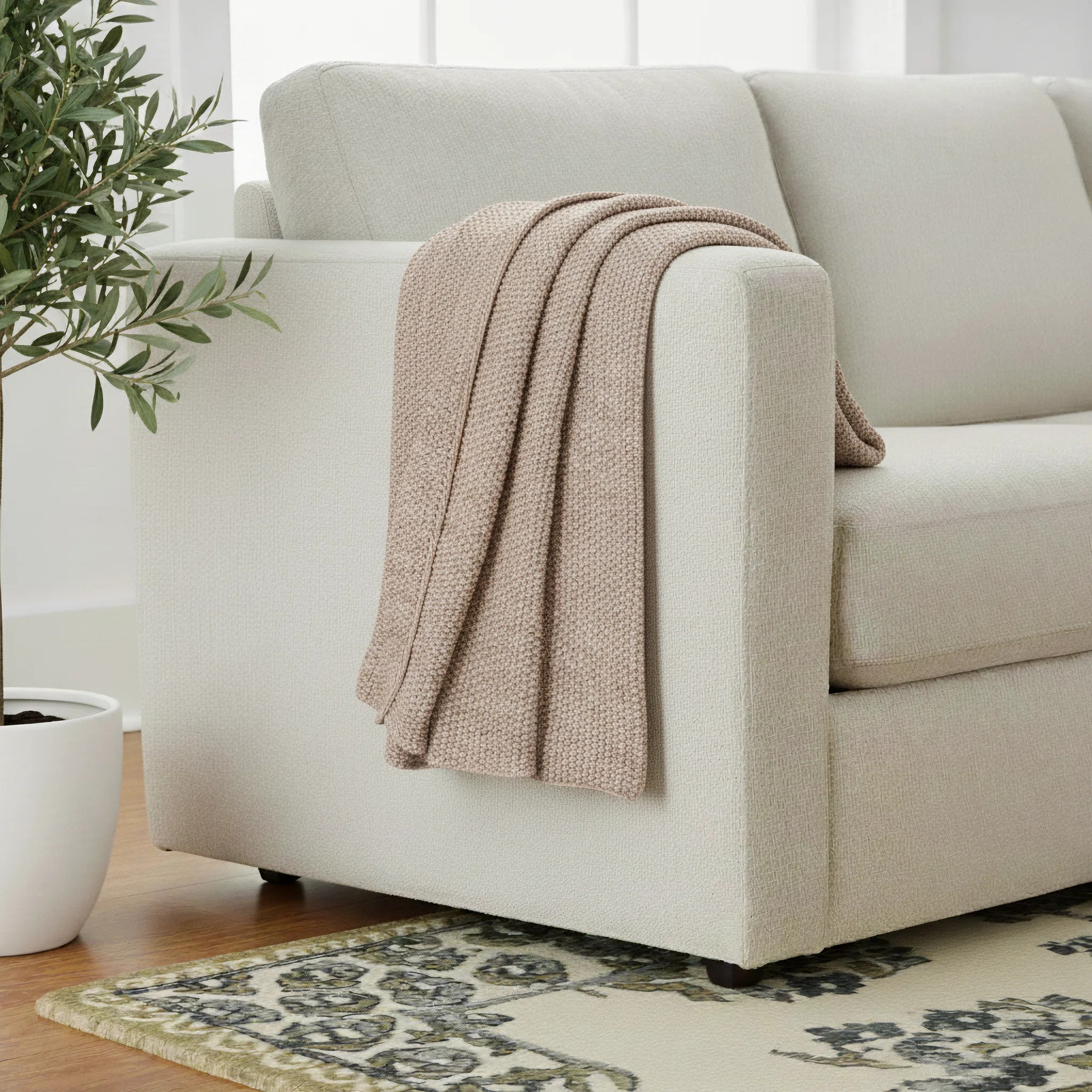 Cotton Knitted Throw Blanket | Birch Lane