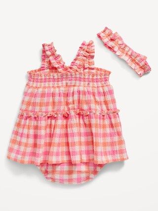 Sleeveless Smocked Bodysuit Dress and Headband Set for Baby | Old Navy (US)