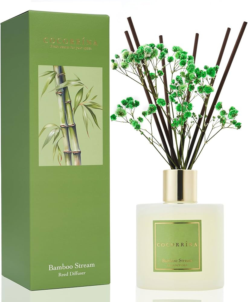 Cocorrína Reed Diffuser - Bamboo Stream Scented Diffuser with 8 Sticks Home Fragrance Reed Diffu... | Amazon (US)