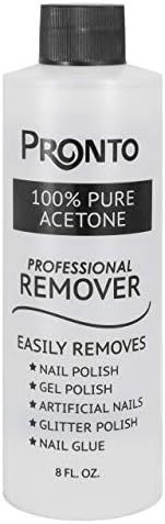 Pronto 100% Pure Acetone - Quick, Professional Nail Polish Remover - For Natural, Gel, Acrylic, S... | Amazon (US)