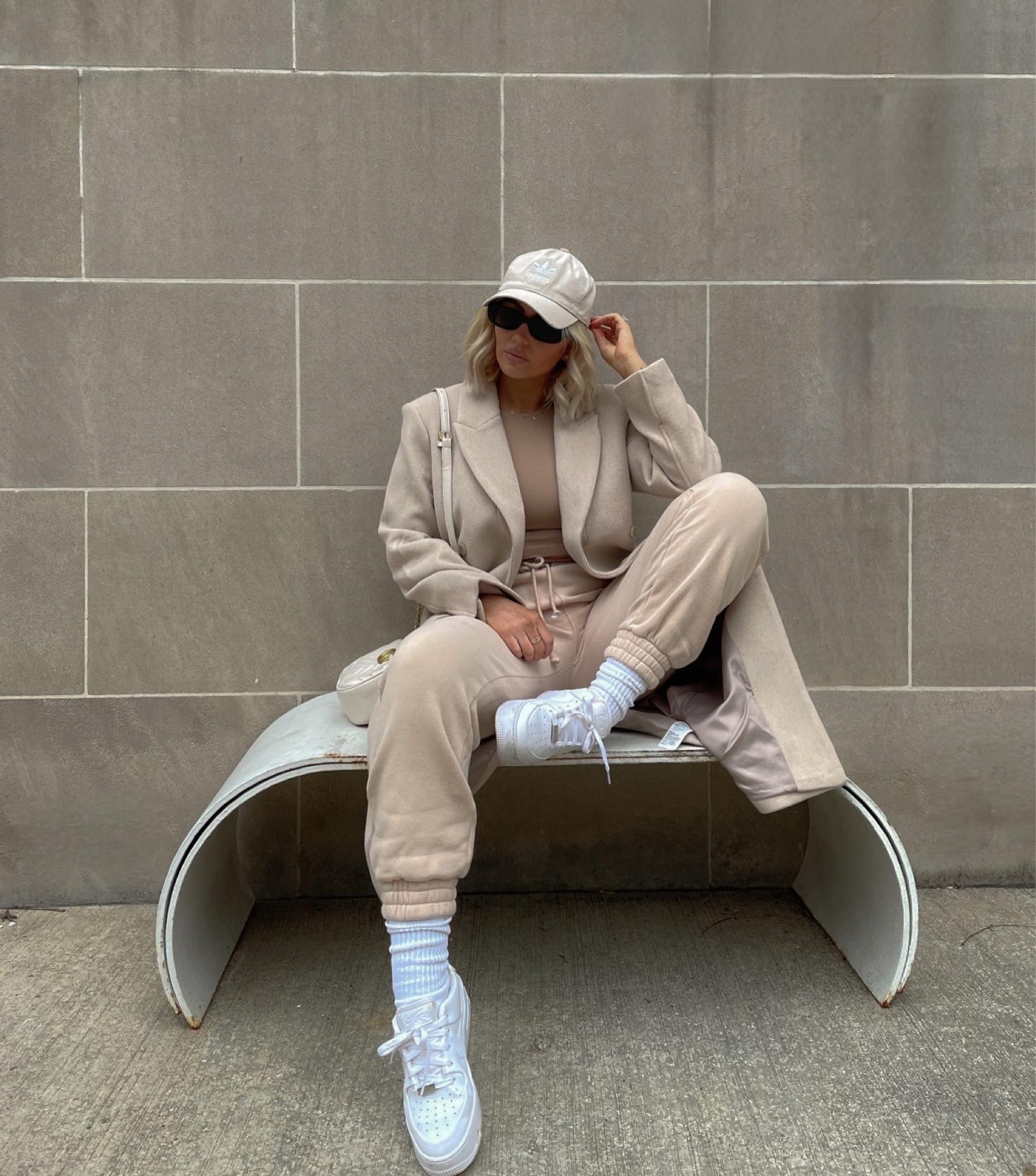 Wearing size small in wool jacket, bodysuit & sweatpants. All TTS. #abercrombie #adidas #nike 

#LTKSeasonal #LTKsalealert #LTKstyletip