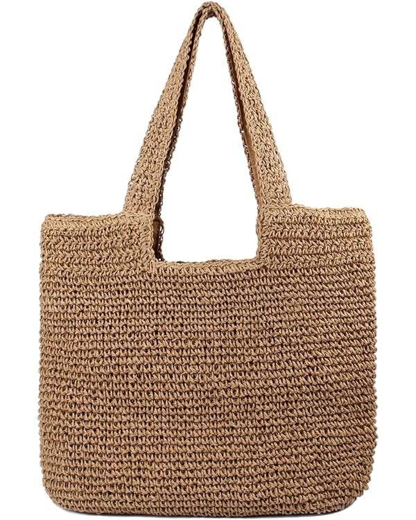 KUANG! Women Large Straw Rattan Beach Tote Bag Hobo HandBags Handle Summer Handwoven Straw Purse | Amazon (US)