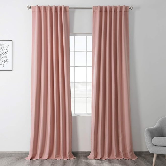 HPD Half Price Drapes BOCH-171120-96 Blackout Room Darkening Curtain (1 Panel), 50 X 96, Taffy Pi... | Amazon (US)