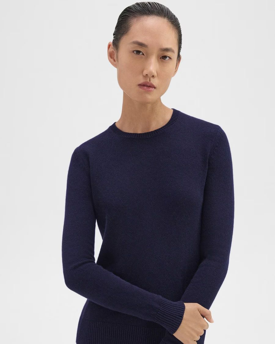 Blue Feather Cashmere Crewneck Sweater | Theory | Theory