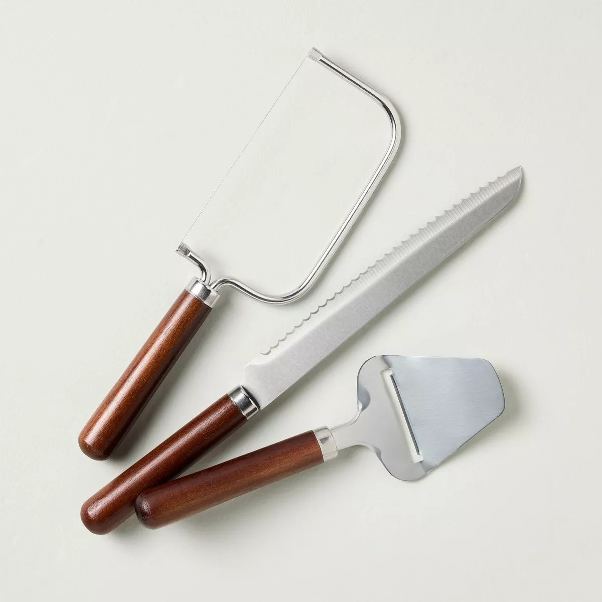 Set of 3 Cheese and Bread Knives Dark Brown - Hearth & Hand™ with Magnolia | Target