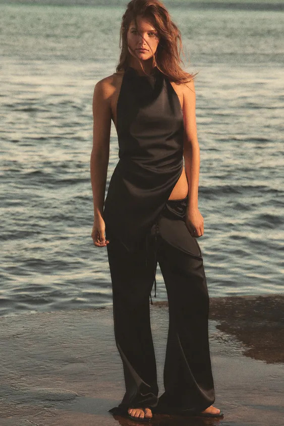 SATIN TROUSERS WITH DRAWSTRINGS | Zara UK