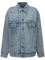 Balenciaga - Oversize cotton denim jacket - Light Blue | Luisaviaroma | Luisaviaroma