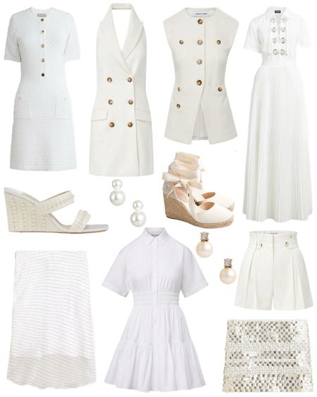 White dresses and all-white outfits, white shorts and white vests. 

#LTKfindsunder50 #LTKSeasonal #LTKfindsunder100
