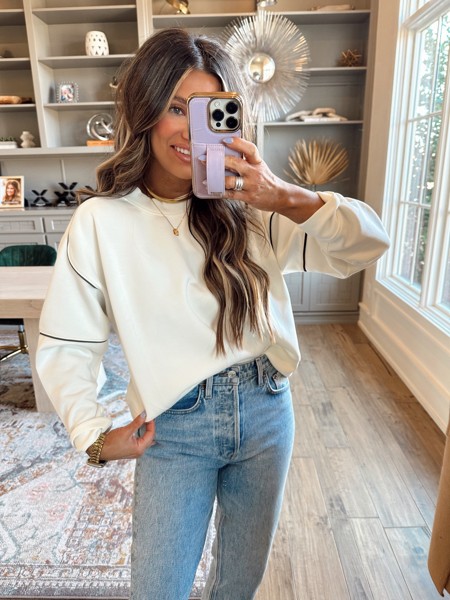 Target Airy Sleek crewneck 

Size medium 
Jean size 27

#LTKActive #LTKStyleTip #LTKItBag