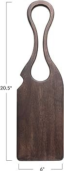 Creative Co-Op Acacia Wood Charcuterie Sculptural Handle, Dark Walnut Finish Cheese/Cutting Board... | Amazon (US)