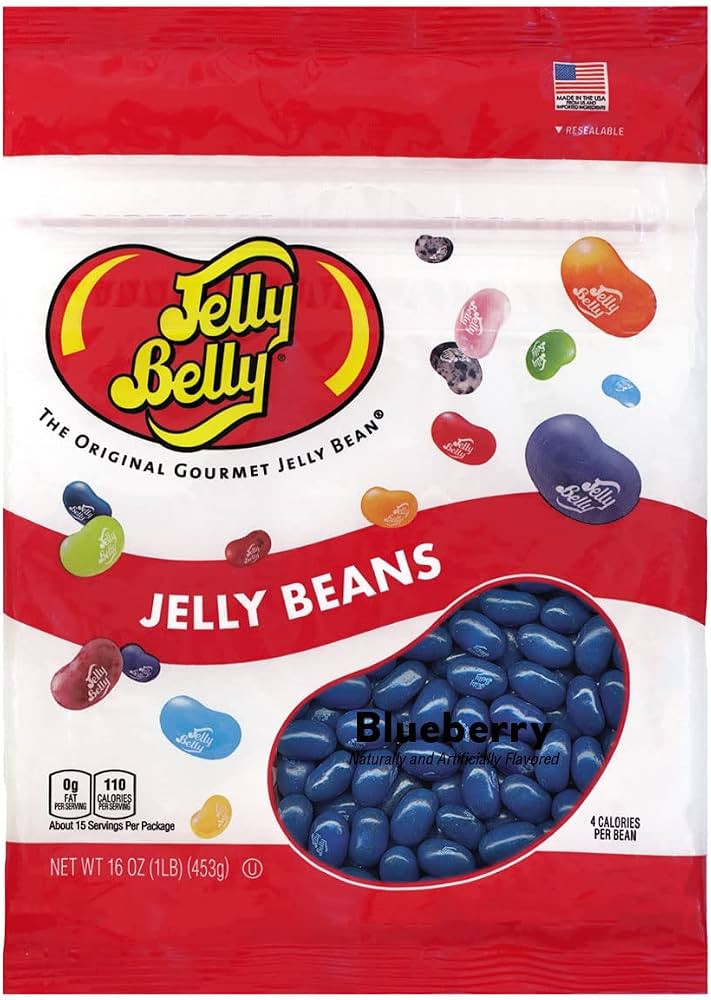 Jelly Belly Blueberry Jelly Beans - 1 Pound (16 Ounces) Resealable Bag - Genuine, Official, Strai... | Amazon (US)