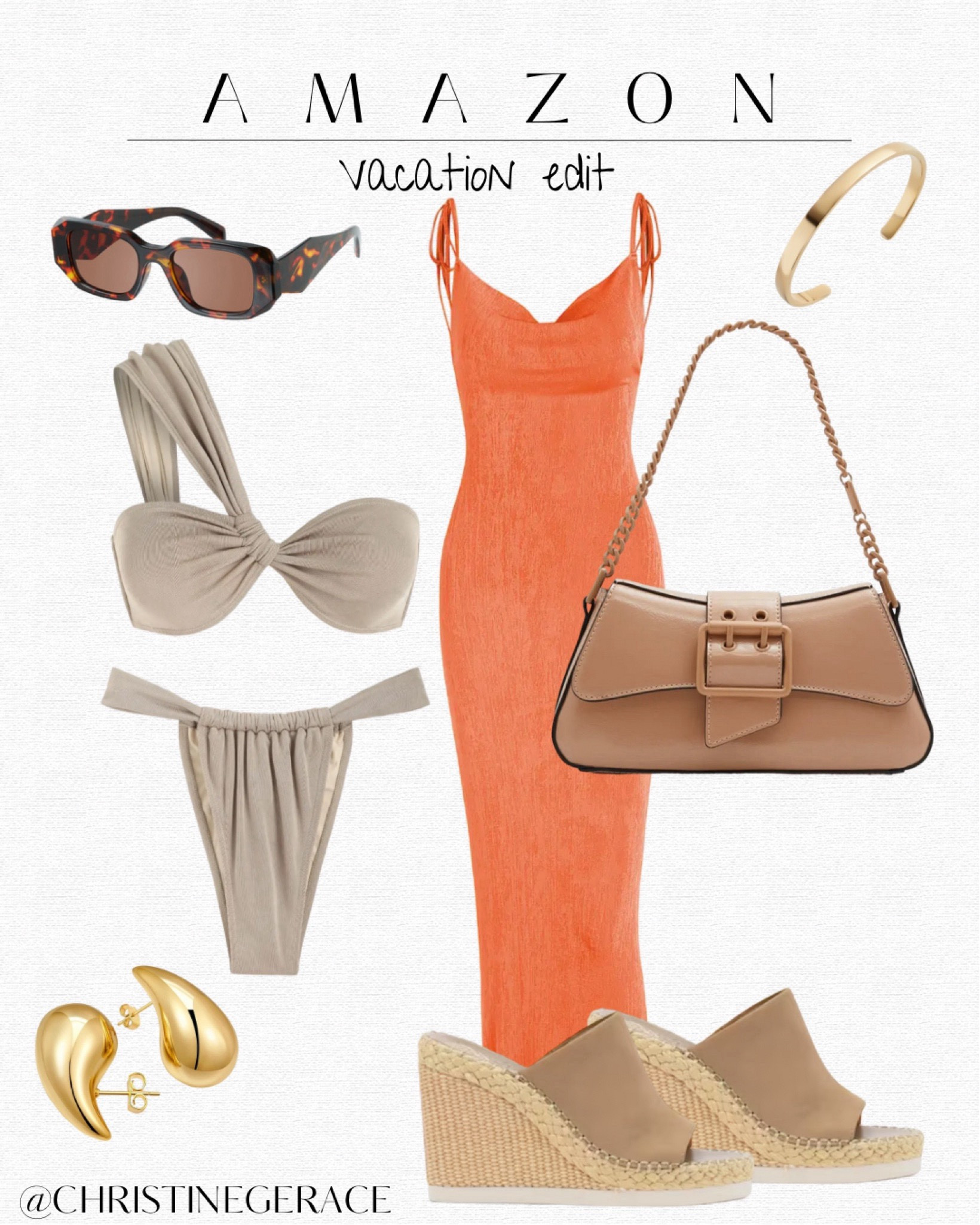 Amazon vacation finds 
Bikini, summer dress, earrings, sandals, sunglasses , bracelet, handbag 

#LTKfindsunder50 #LTKfindsunder100 #LTKstyletip